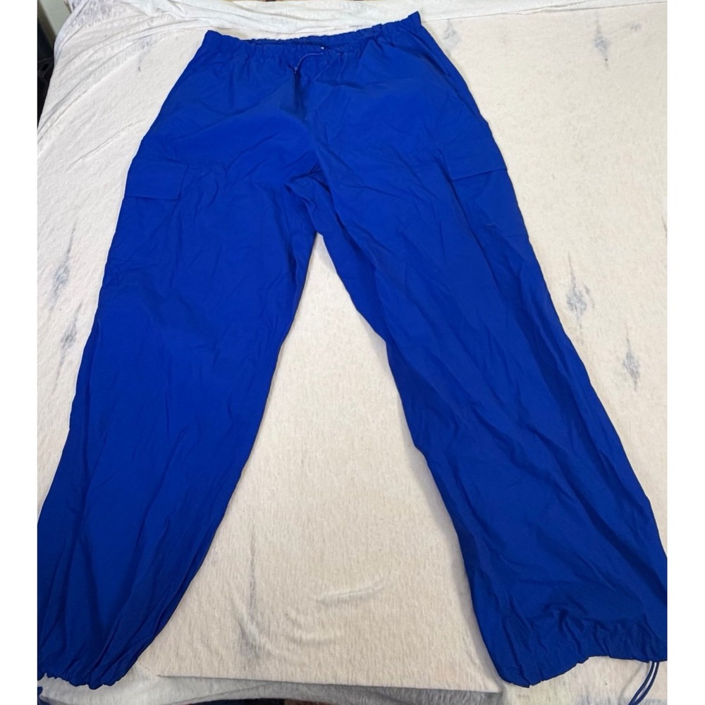 Victoria's Secret PINK Women's XL Blue Nylon Windbreaker Track Pants Y2K